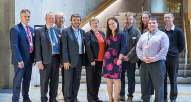 A group involved in the campaign for An Camas Mòr visit the Scottish Parliment